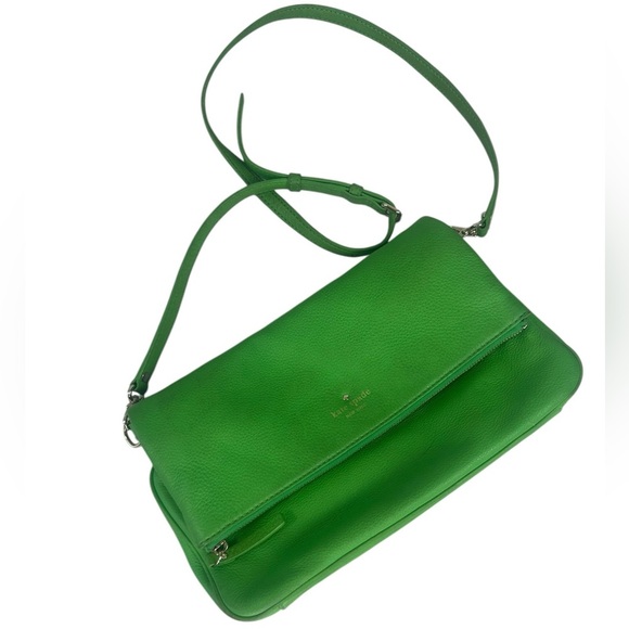 Kate Spade Cobble Hill Marsala FoldOver Convertible Crossbody Bag Green Leather - Picture 4 of 15
